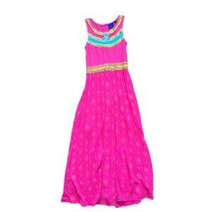 Disney Aladdin Princess Jasmine Pink Costume Dress Girls 6/6X Small Halloween